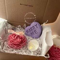 Peony and Heart Candle Gift Set