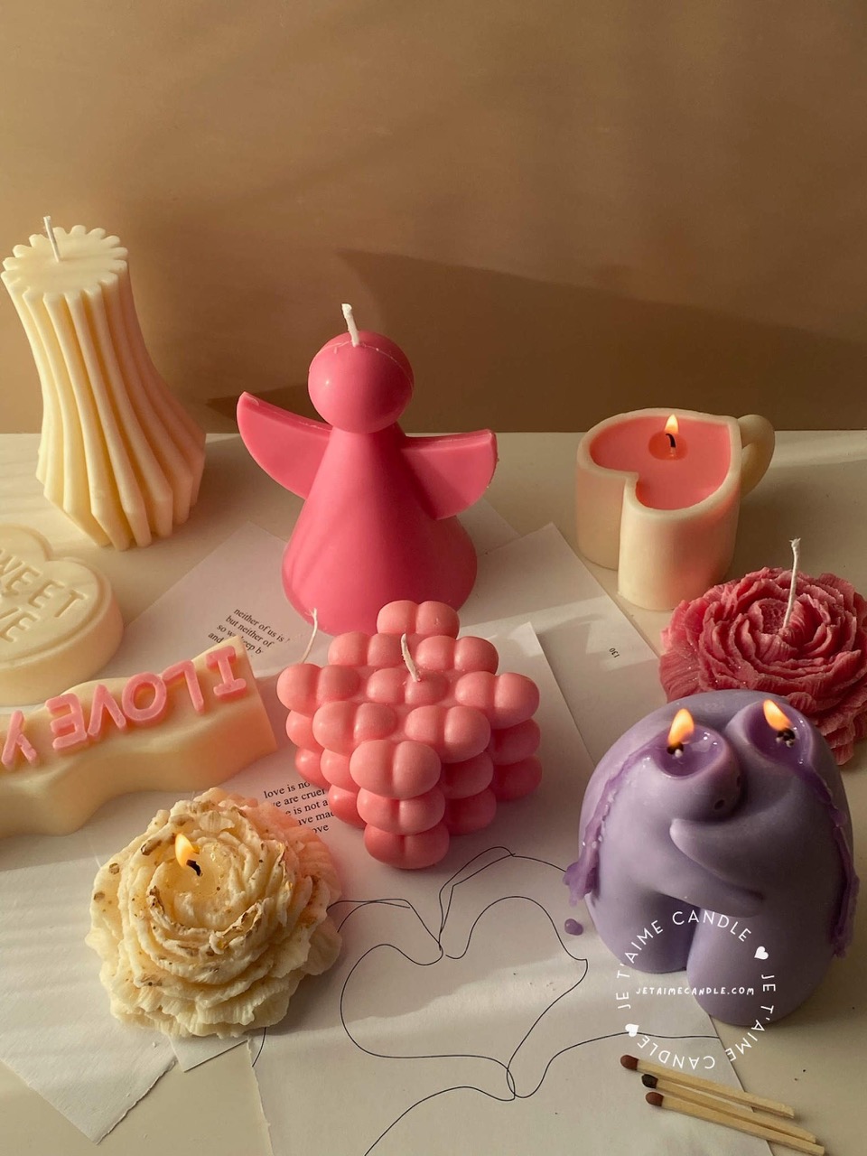 Peony and Angel Candle Gift Set - Image 7