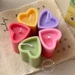 Love Heart Shaped Pillar Candle