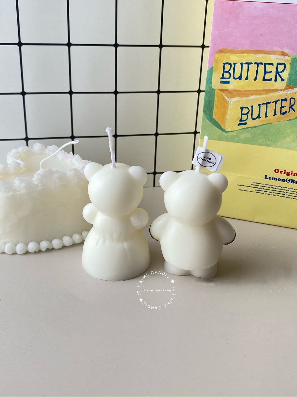 Wedding Couple Bear Candle Gift Set - Image 7