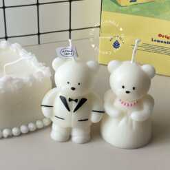 Wedding Couple Bear Candle Gift Set