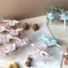 Mini Teddy Bear Candle in Gift Box with Personalized Label and Ribbon – a charming teddy bear-shaped candle, individually packaged with custom label and ribbon. Perfect for baby showers, gender reveals, and newborn celebrations, bringing warmth and a personal touch to any baby-themed event