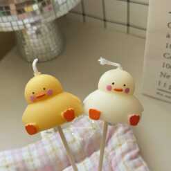 Mini Chubby Duck Birthday Candle with hand-painted details, made from premium soy wax. Perfect for adding a cute, quirky touch to your space or as a charming birthday cake.