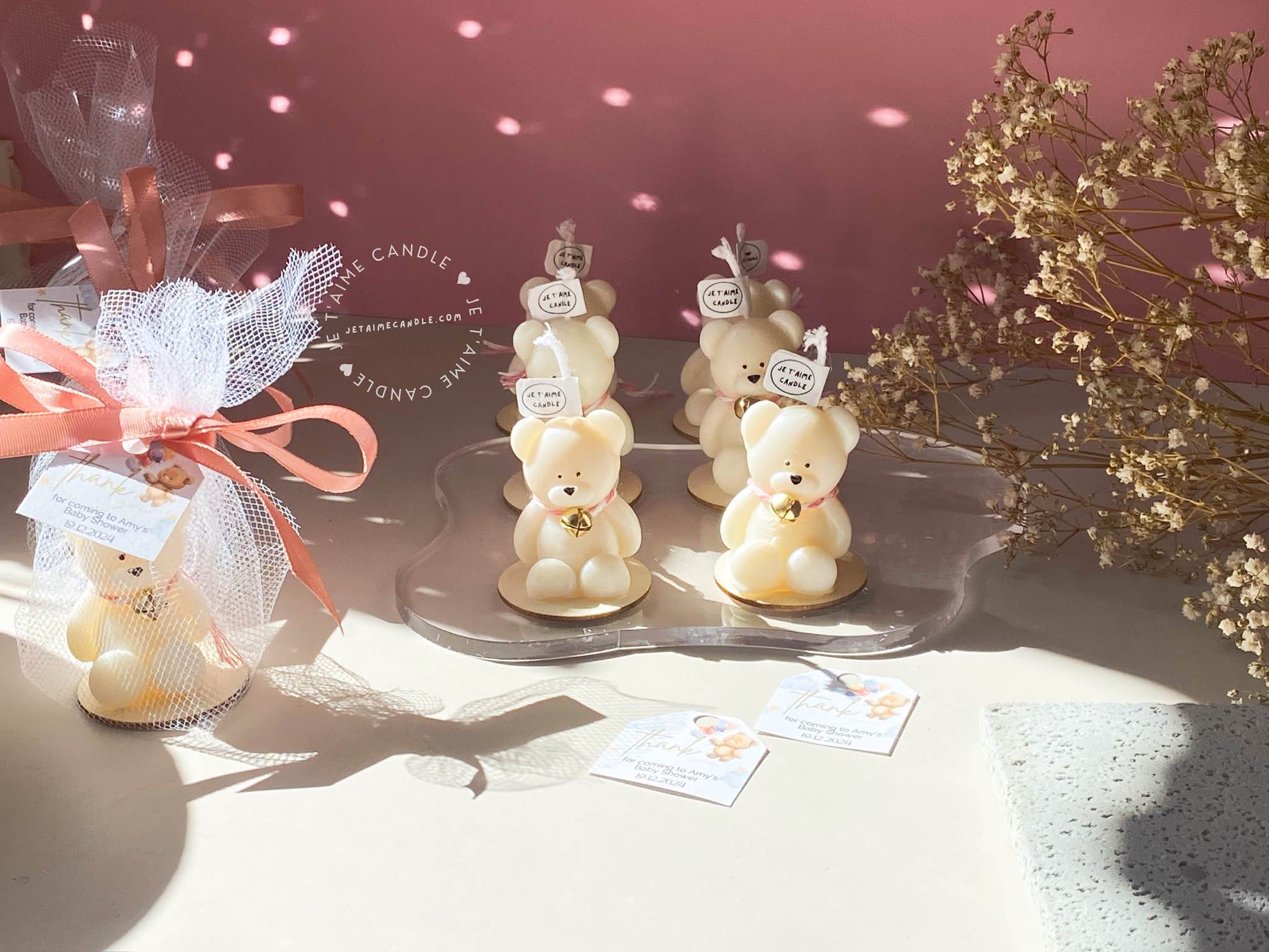 Personalized Mini Bear Candle Bell Charm Favors for Guest in Bulk Gift - Image 14