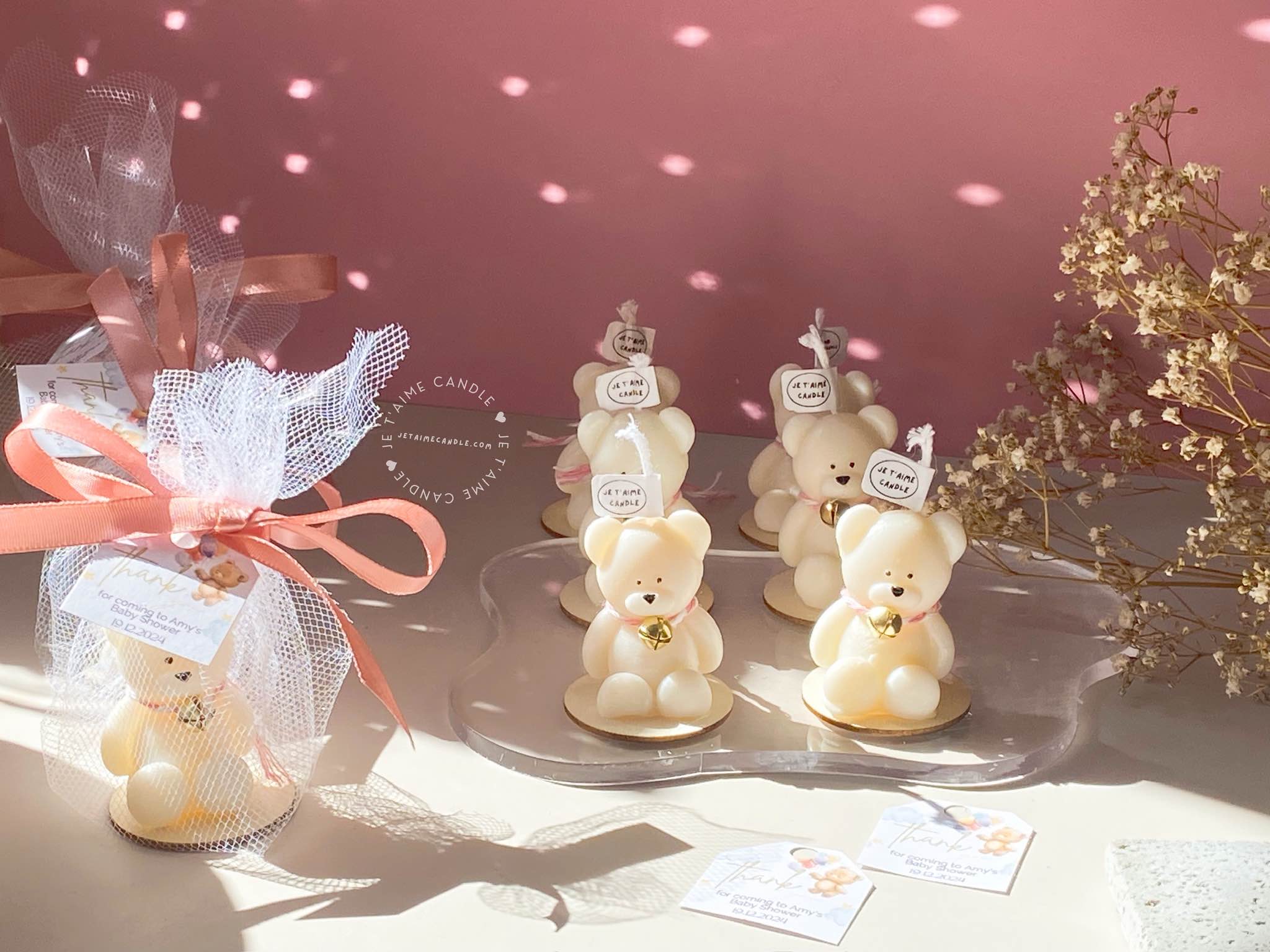 Personalized Mini Bear Candle Bell Charm Favors for Guest in Bulk Gift - Image 13