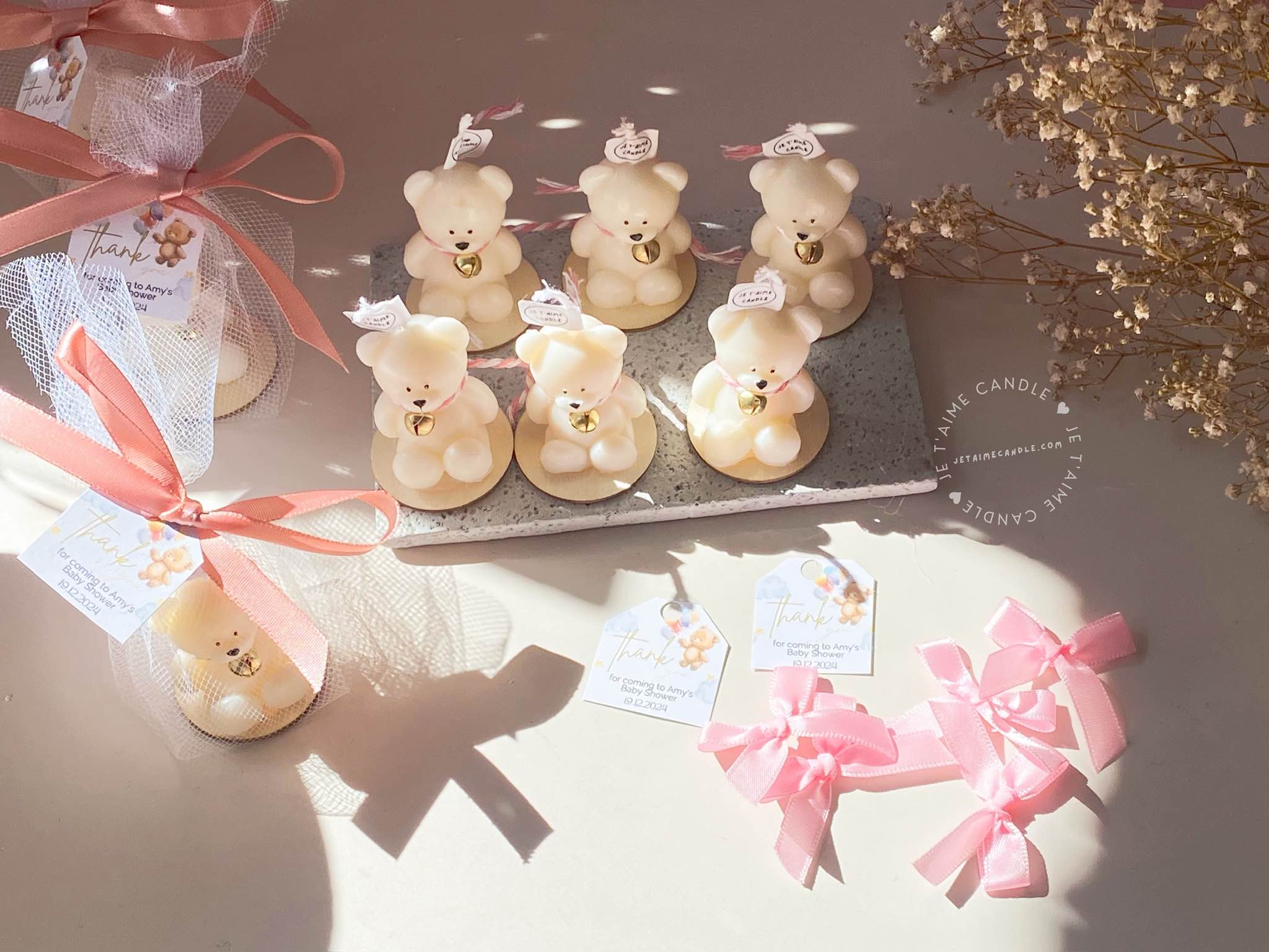 Personalized Mini Bear Candle Bell Charm Favors for Guest in Bulk Gift - Image 11
