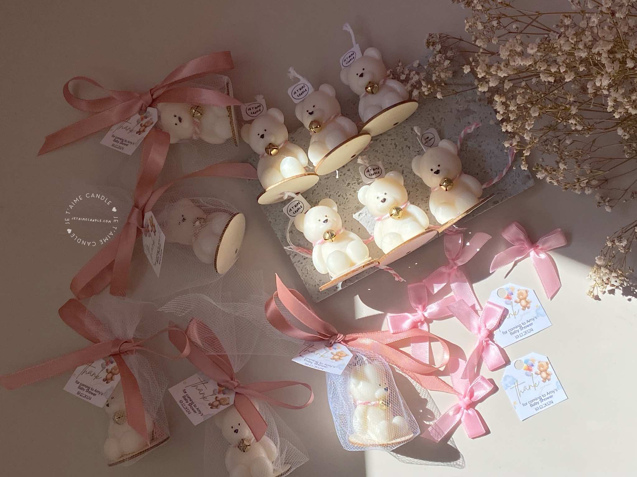 Personalized Mini Bear Candle Bell Charm Favors for Guest in Bulk Gift - Image 9