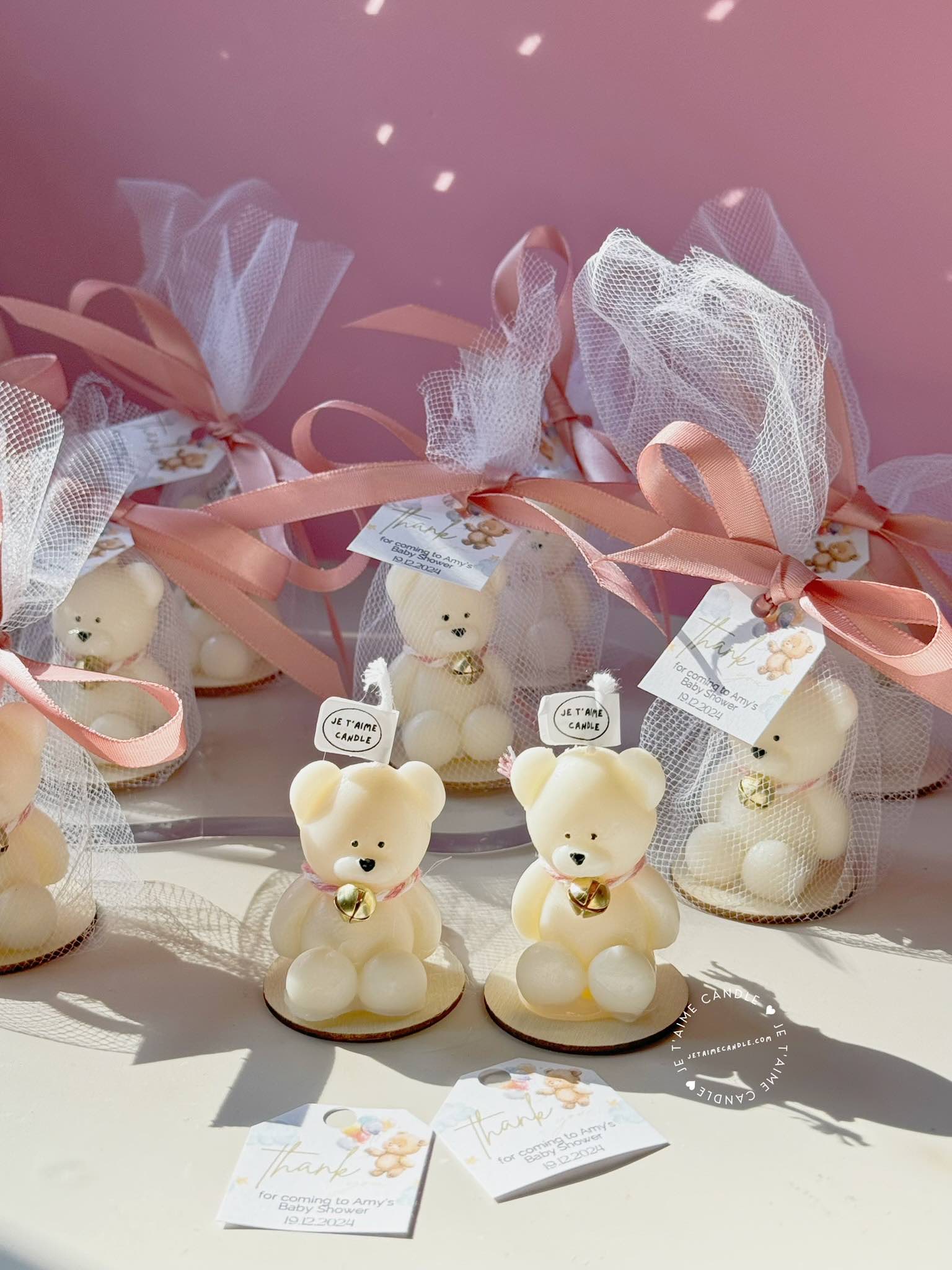 Personalized Mini Bear Candle Bell Charm Favors for Guest in Bulk Gift - Image 7