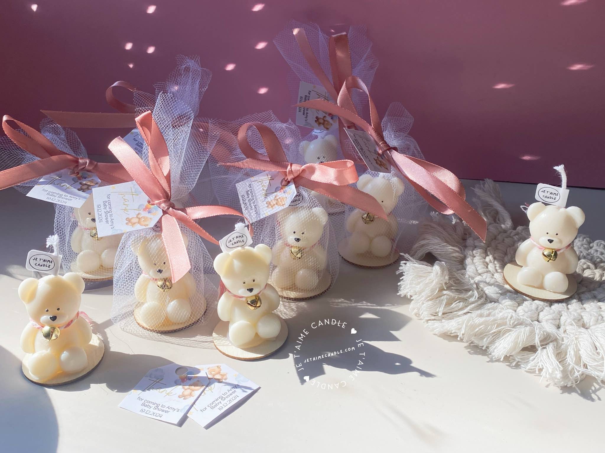 Personalized Mini Bear Candle Bell Charm Favors for Guest in Bulk Gift - Image 19