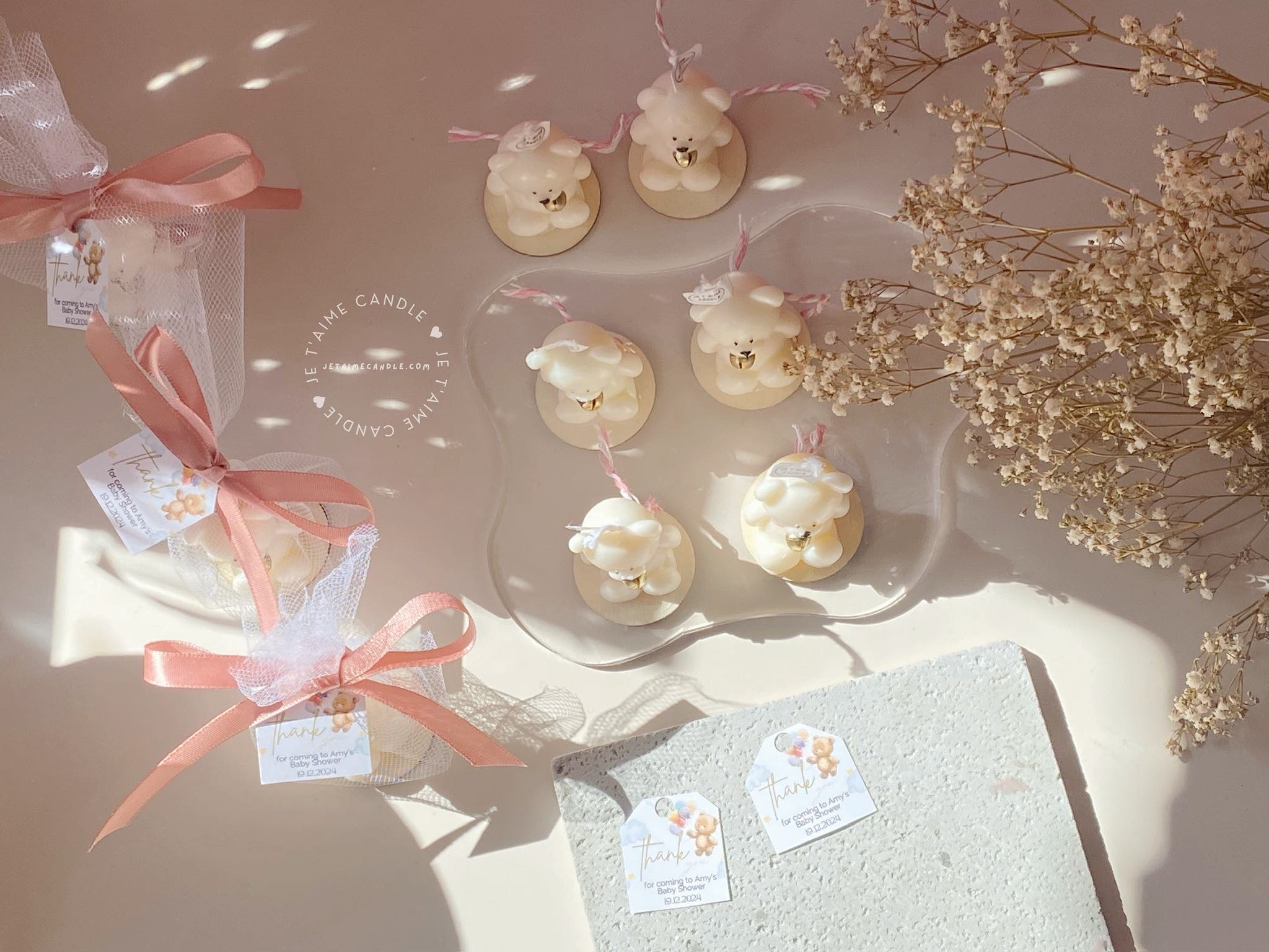Personalized Mini Bear Candle Bell Charm Favors for Guest in Bulk Gift - Image 15