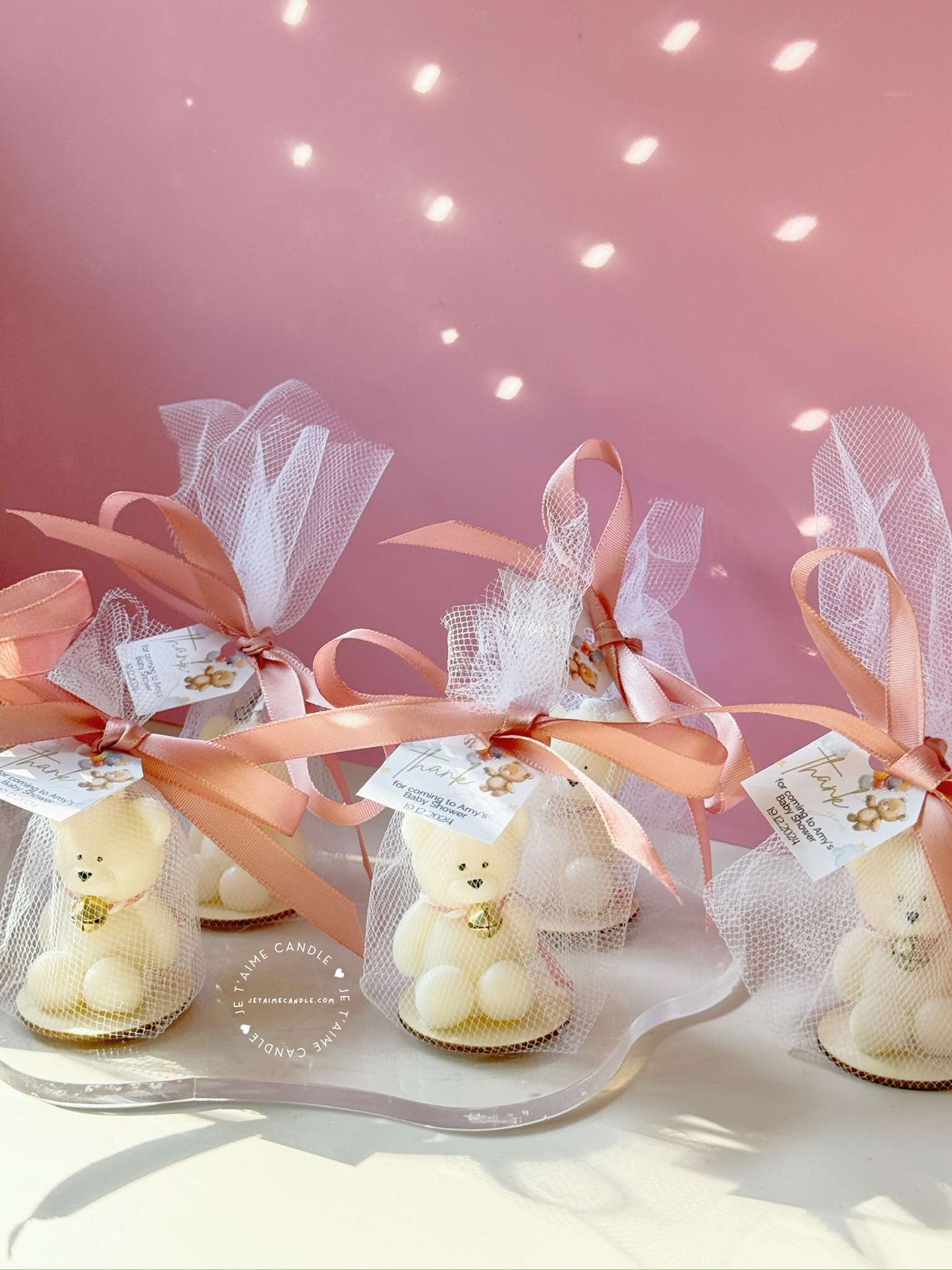 Personalized Mini Bear Candle Bell Charm Favors for Guest in Bulk Gift - Image 3
