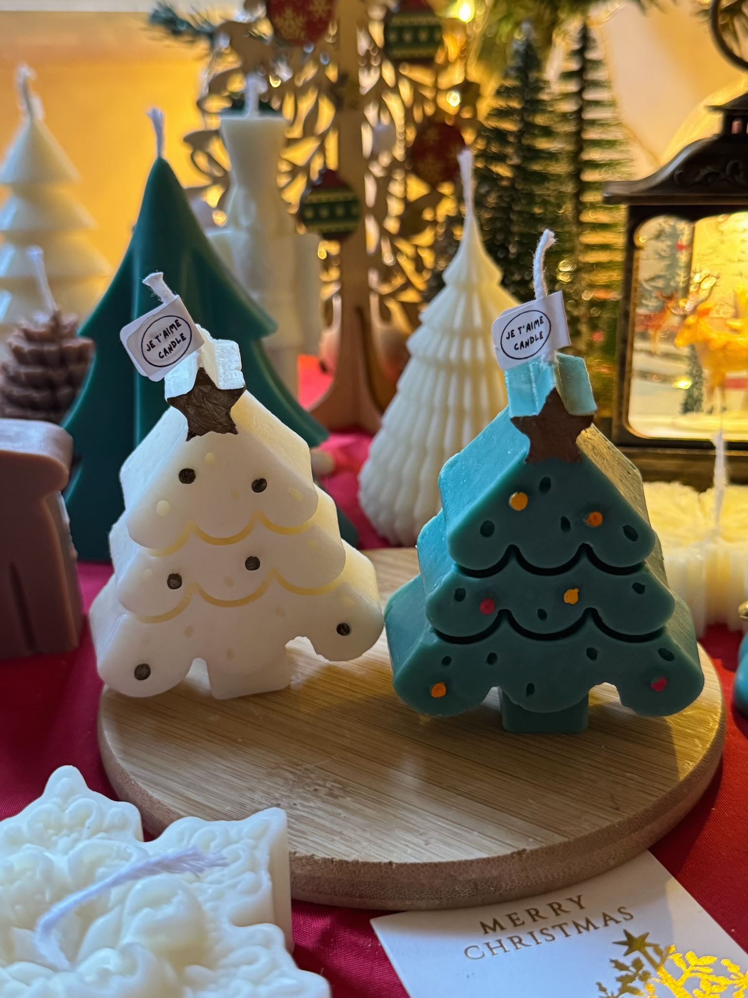 Introducing our captivating Star Christmas Tree Candle, a stunning addition to your holiday decor that perfectly captures the magic of the season. Handcrafted with care, this unique candle is not just a source of warm, flickering light; it serves as an artful expression of the holiday spirit. Ideal for adorning your winter Christmas table, it adds a touch of elegance and festive charm to any celebration.