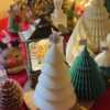 Geometric Christmas Tree Candles made from soft, creamy wax in rich tones, featuring art deco-inspired curves. Perfect for holiday home decor, coffee tables, desks, or patios. They add a warm, elegant touch and can be gifted as a beautiful homemade set.