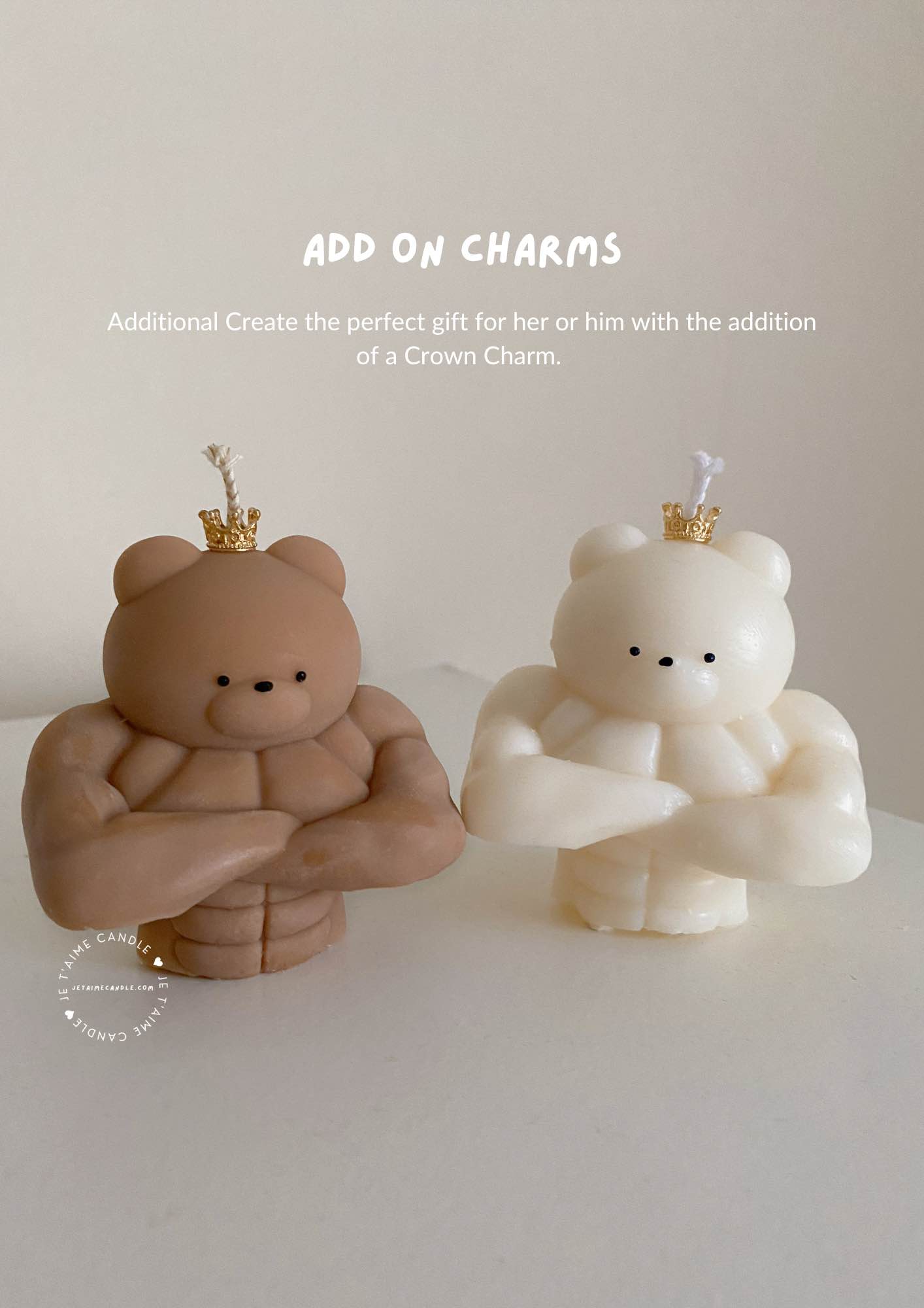 Set of 2 Buff Bear Candles - Image 21