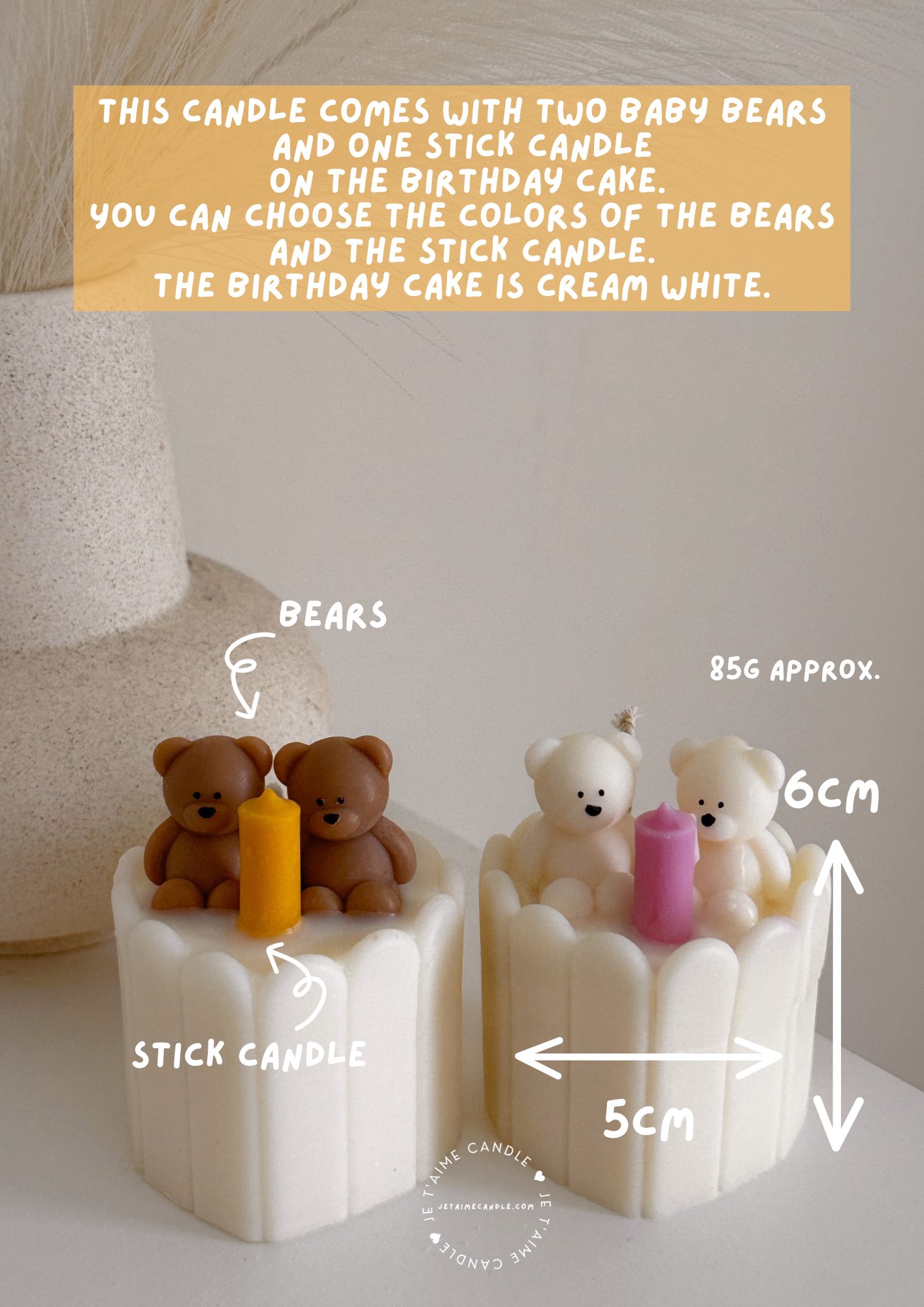 Bear Cake Candle - Image 8
