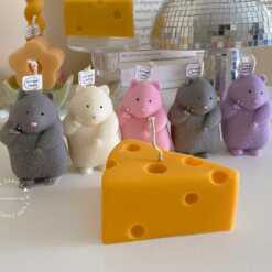 Adorable mouse figurines gathered on a table, perfect for bringing a playful vibe to your decor.