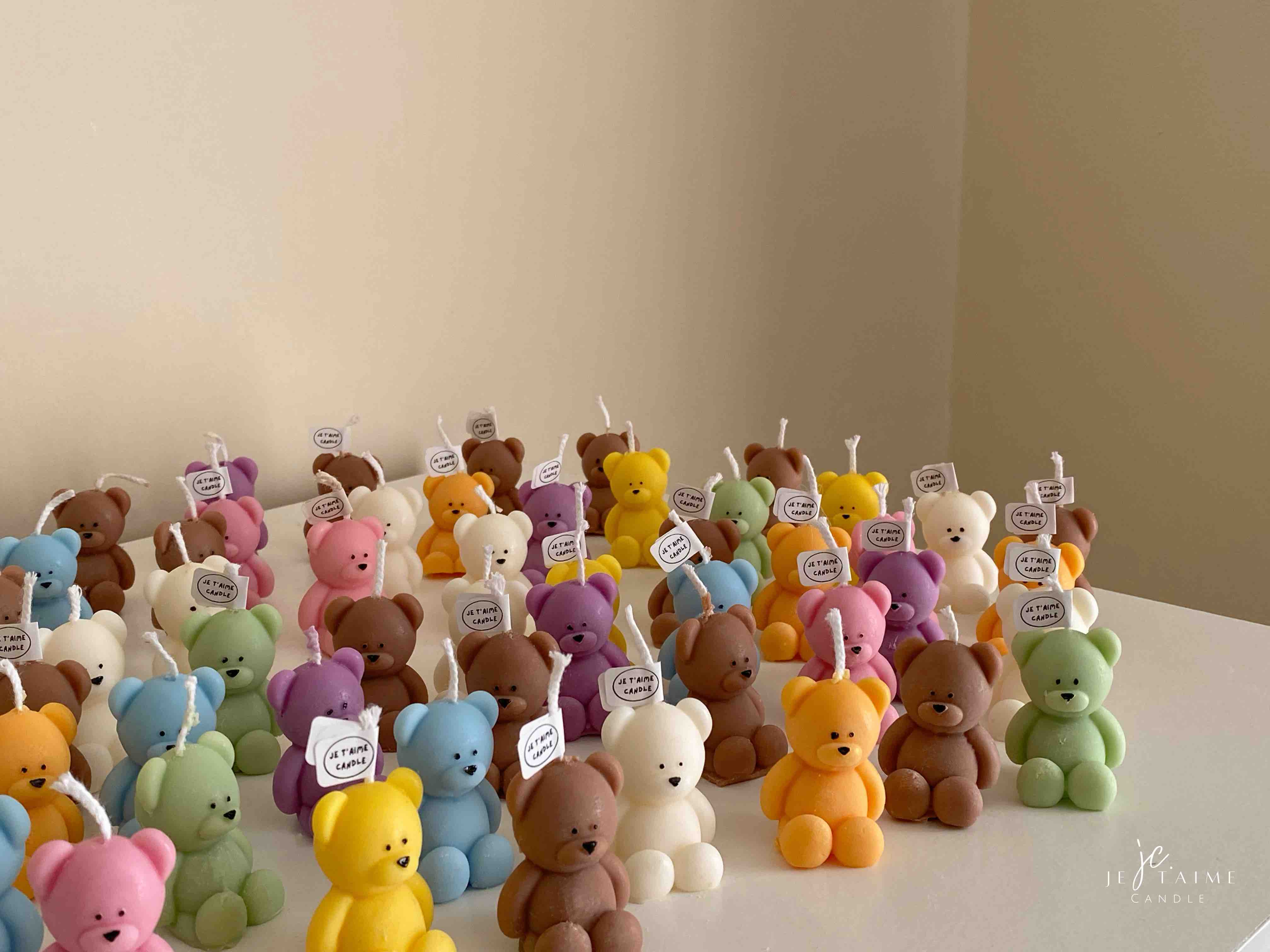 Mini Teddy Bear Candle in Clear Box with Personalized Labels and Ribbon Bow - Image 7