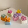 Aesthetic pastel-colored mini bear cake candles with 