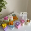 Aesthetic pastel-colored mini bear cake candles with 