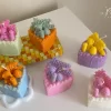 Aesthetic pastel-colored mini bear cake candles with 
