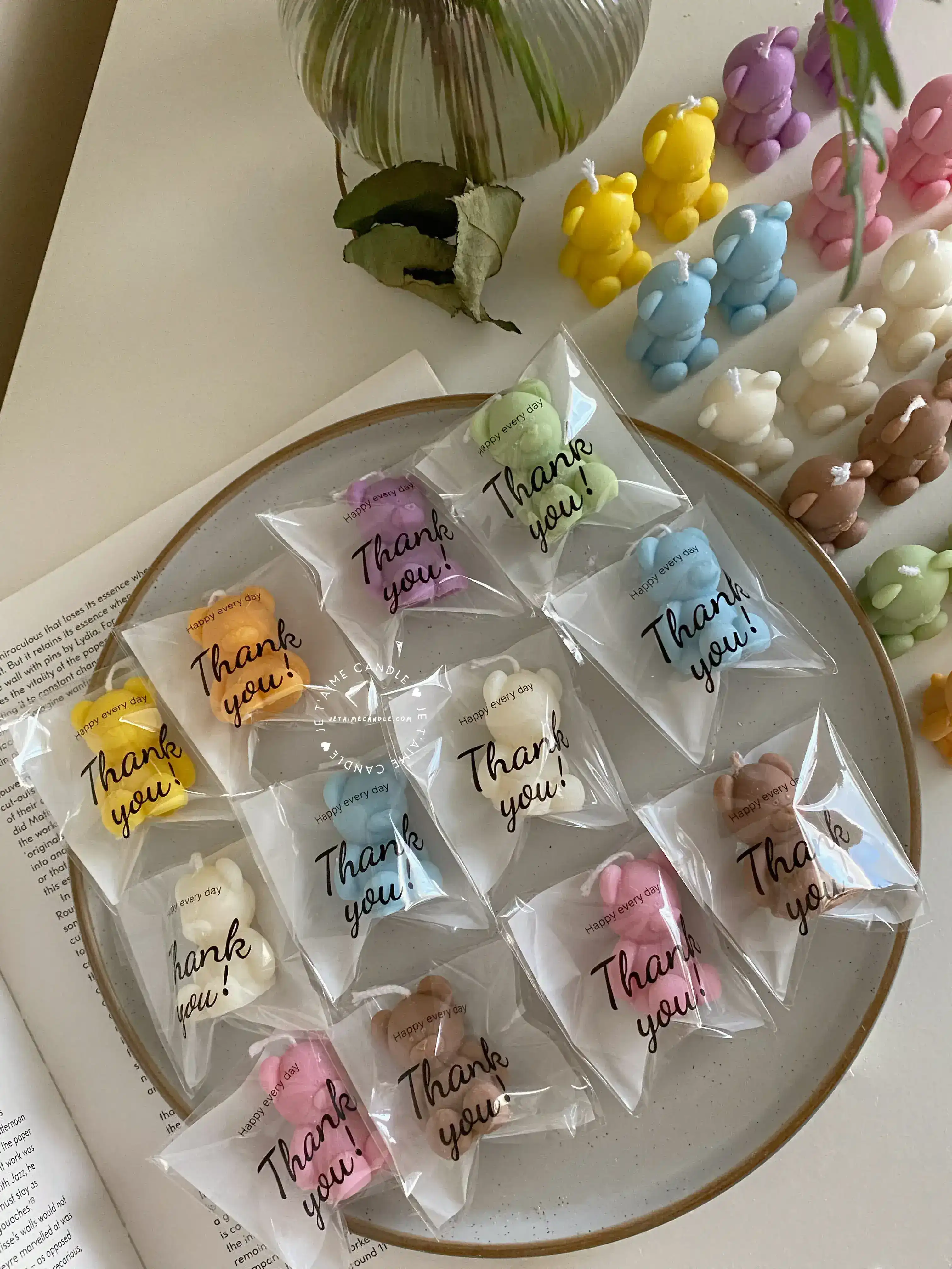 Mini Bear Candle No Face Painting with Thank You Bag - Image 10