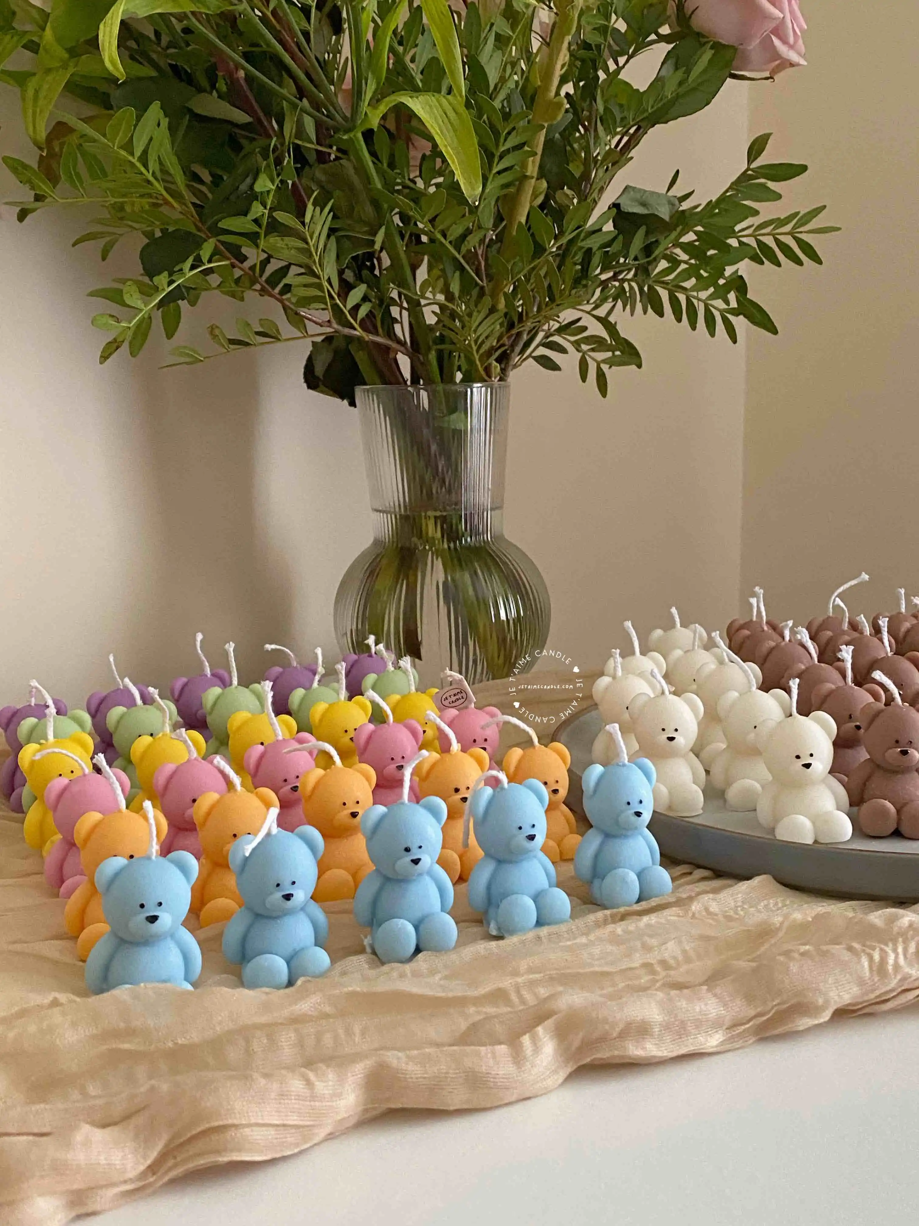 Unscented Mini Bear Candle with Bag - Image 25