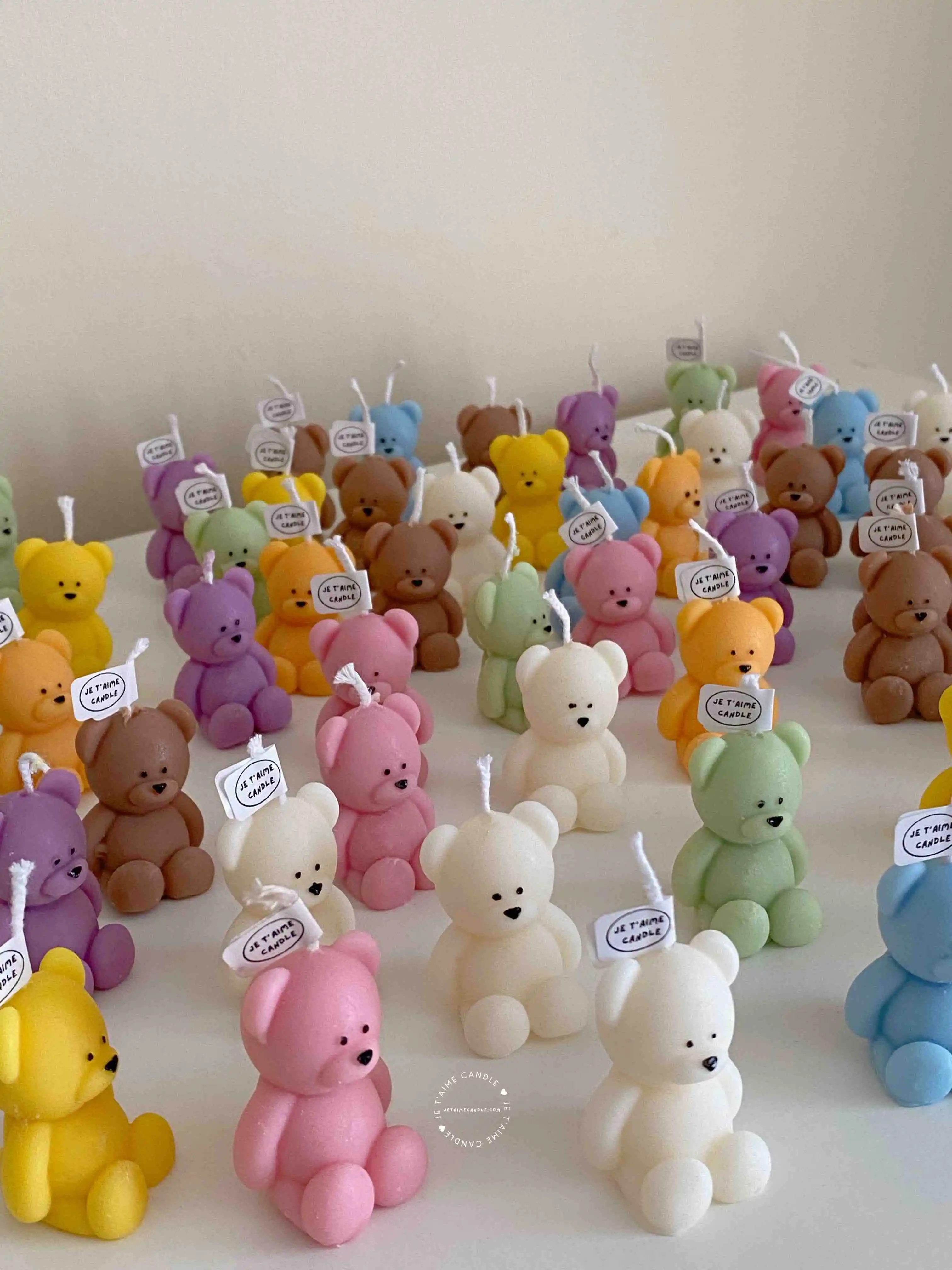 Clear Box Mini Bear Candle with Custom Label, Ribbon Bow, Baby shower gifts for guests - Image 22