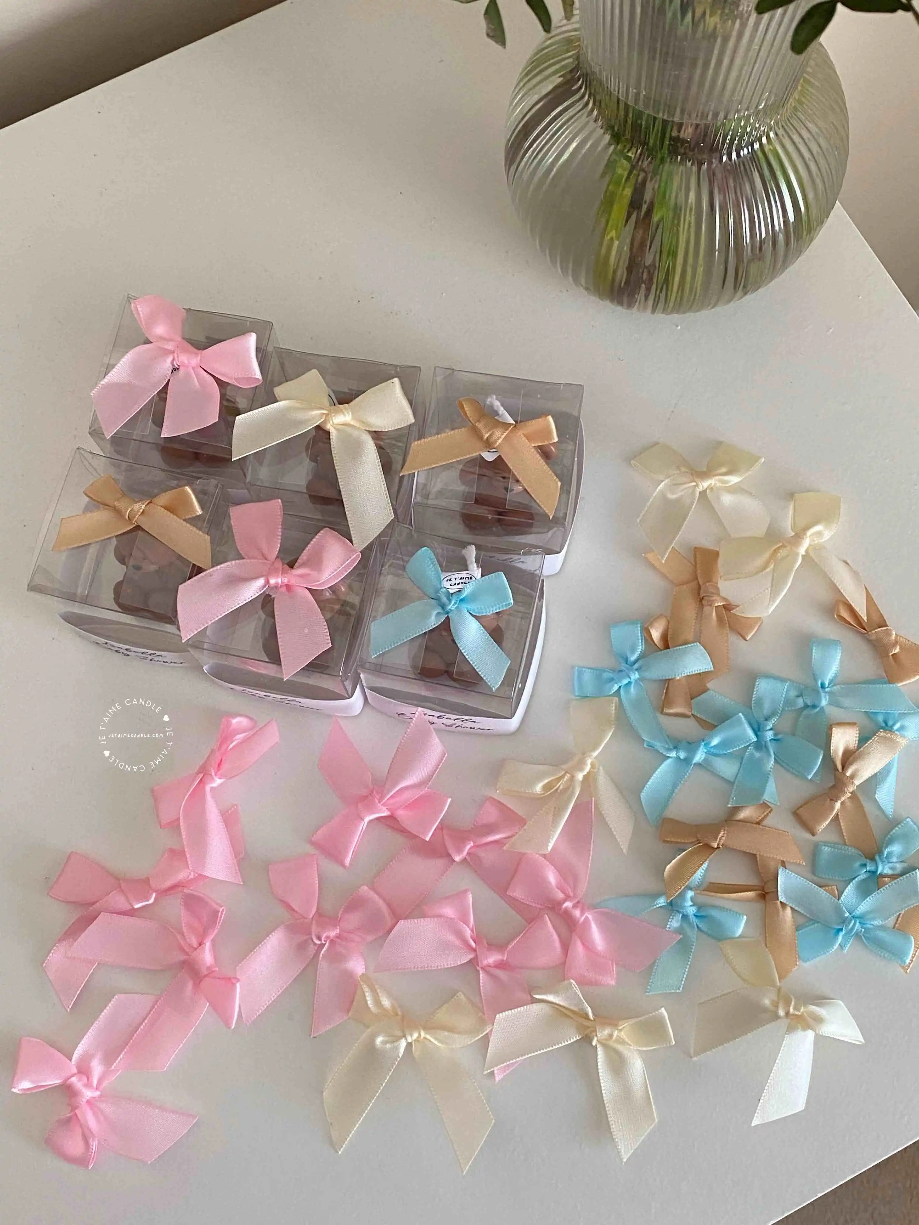 Mini Teddy Bear Candle in Clear Box with Personalized Tag and Ribbon Bow - Image 20