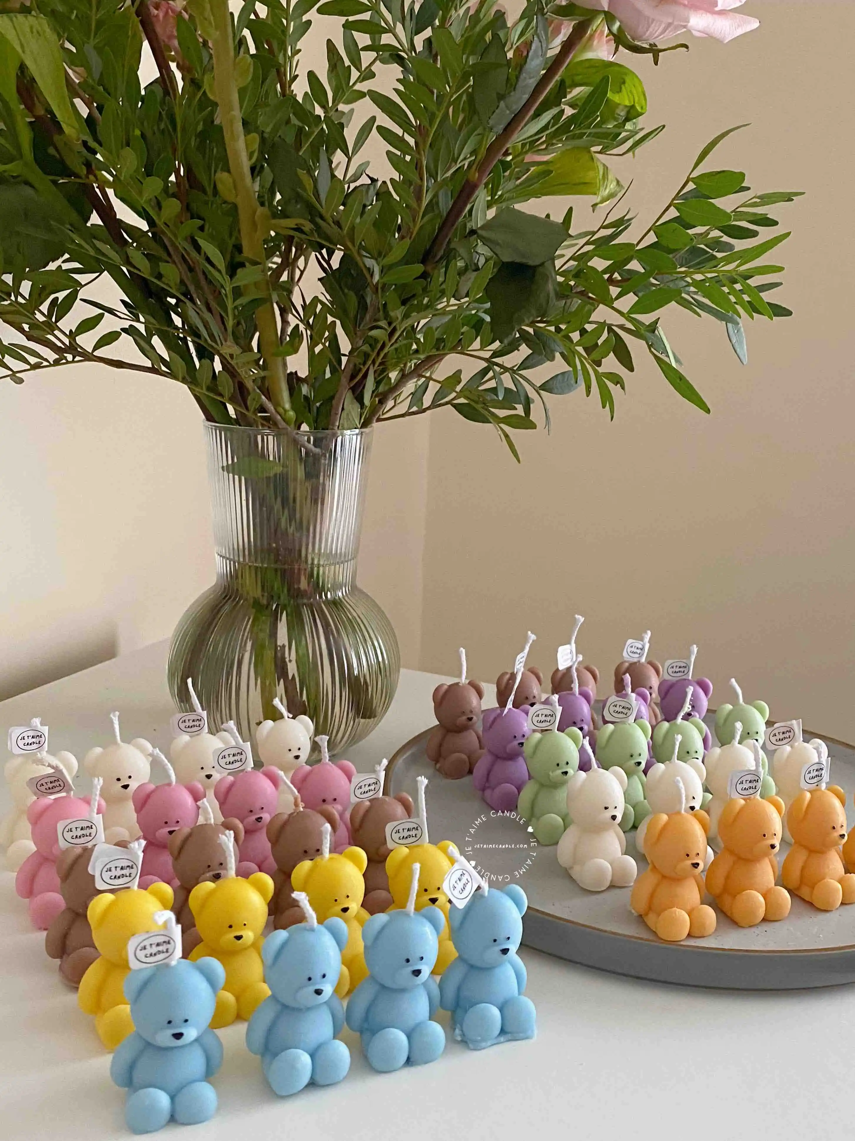 Unscented Mini Bear Candle with Bag - Image 27