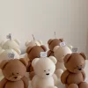 Handmade teddy bear candles in cream and brown colors, crafted by Je T’aime Candle. Cute decorative bear-shaped candles, perfect for gifts, baby showers, weddings, or cozy home décor.