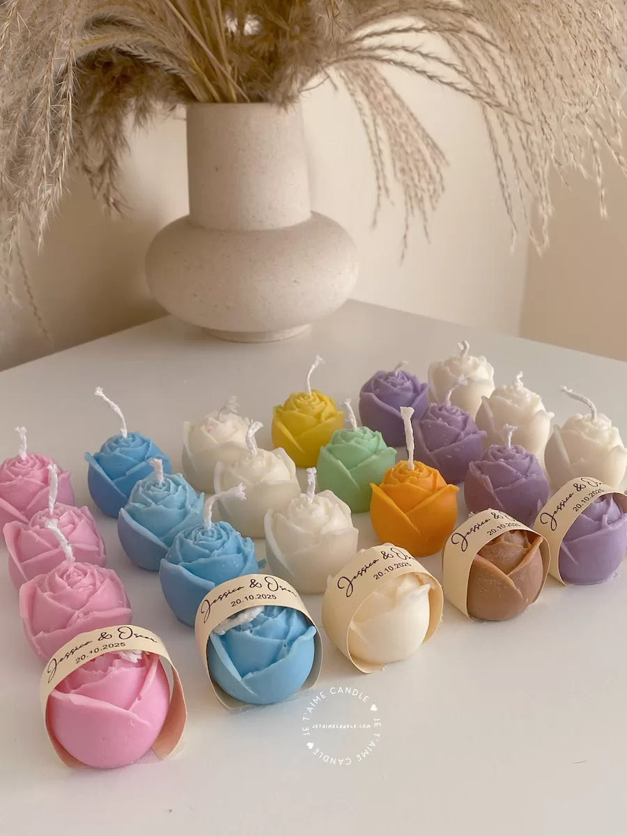 Mini Rose Candle Personalised Favor - Image 9