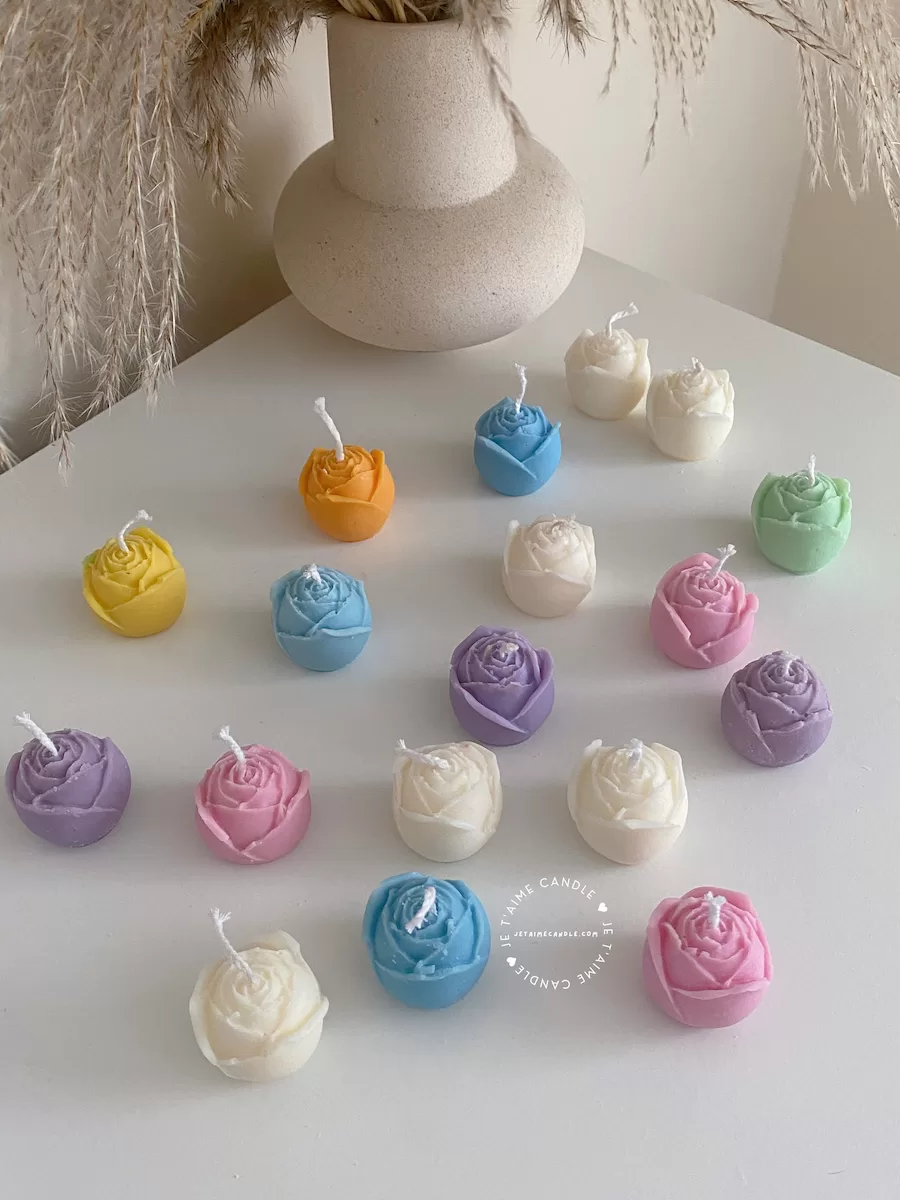 Mini Rose Candle Personalised Tag Favor - Image 7
