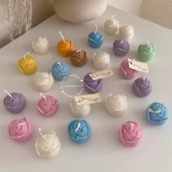 Mini Rose Candle Personalised Tag Favor