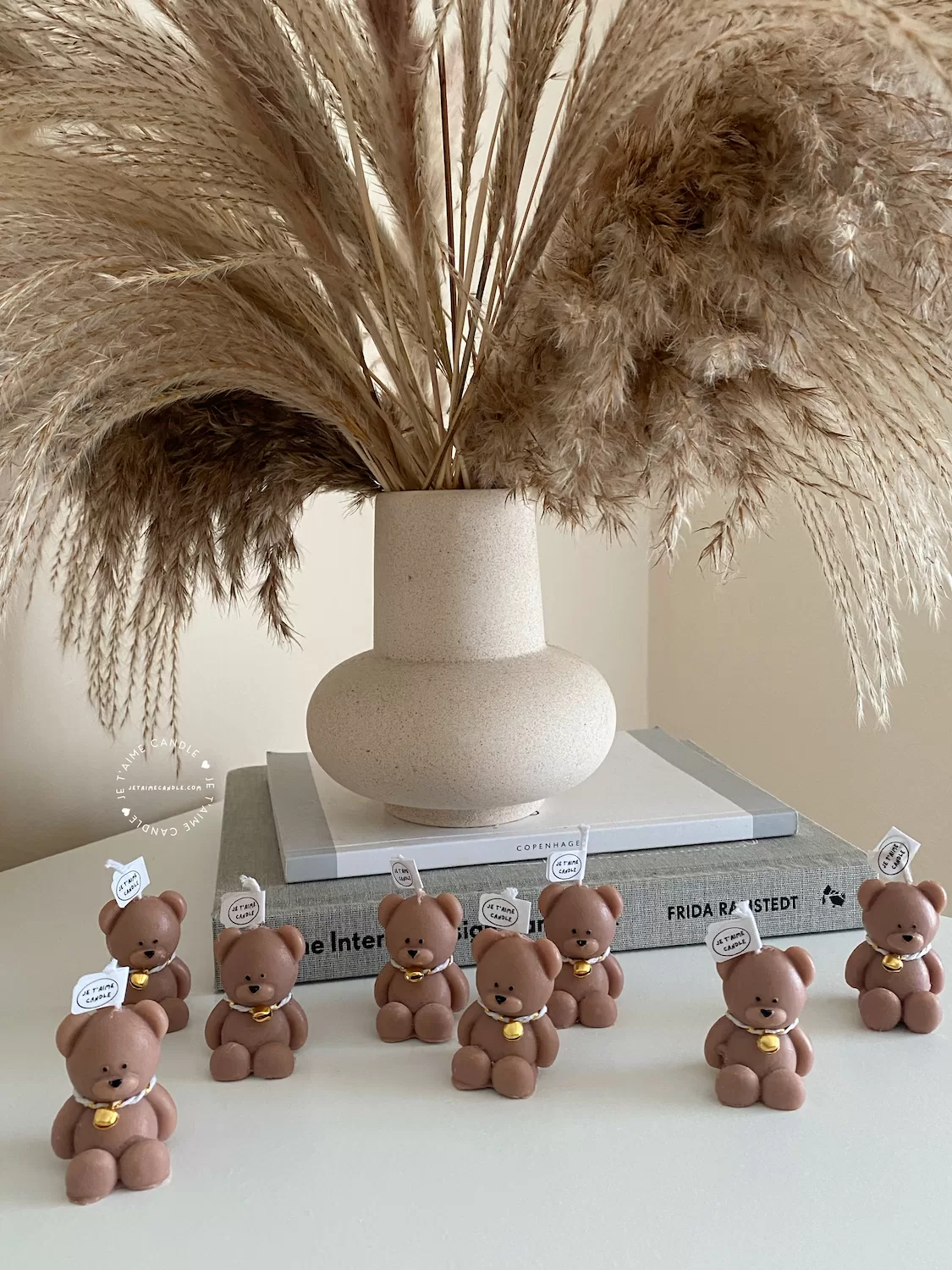Mini Bear Candle with Bell Charm, Organza Bag - Image 18