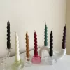 Spiral twist soy wax candles in pastel shades. Perfect for wedding tables, dinner parties, or modern home decor. Handmade and eco-friendly.