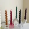 Spiral twist soy wax candles in pastel shades. Perfect for wedding tables, dinner parties, or modern home decor. Handmade and eco-friendly.